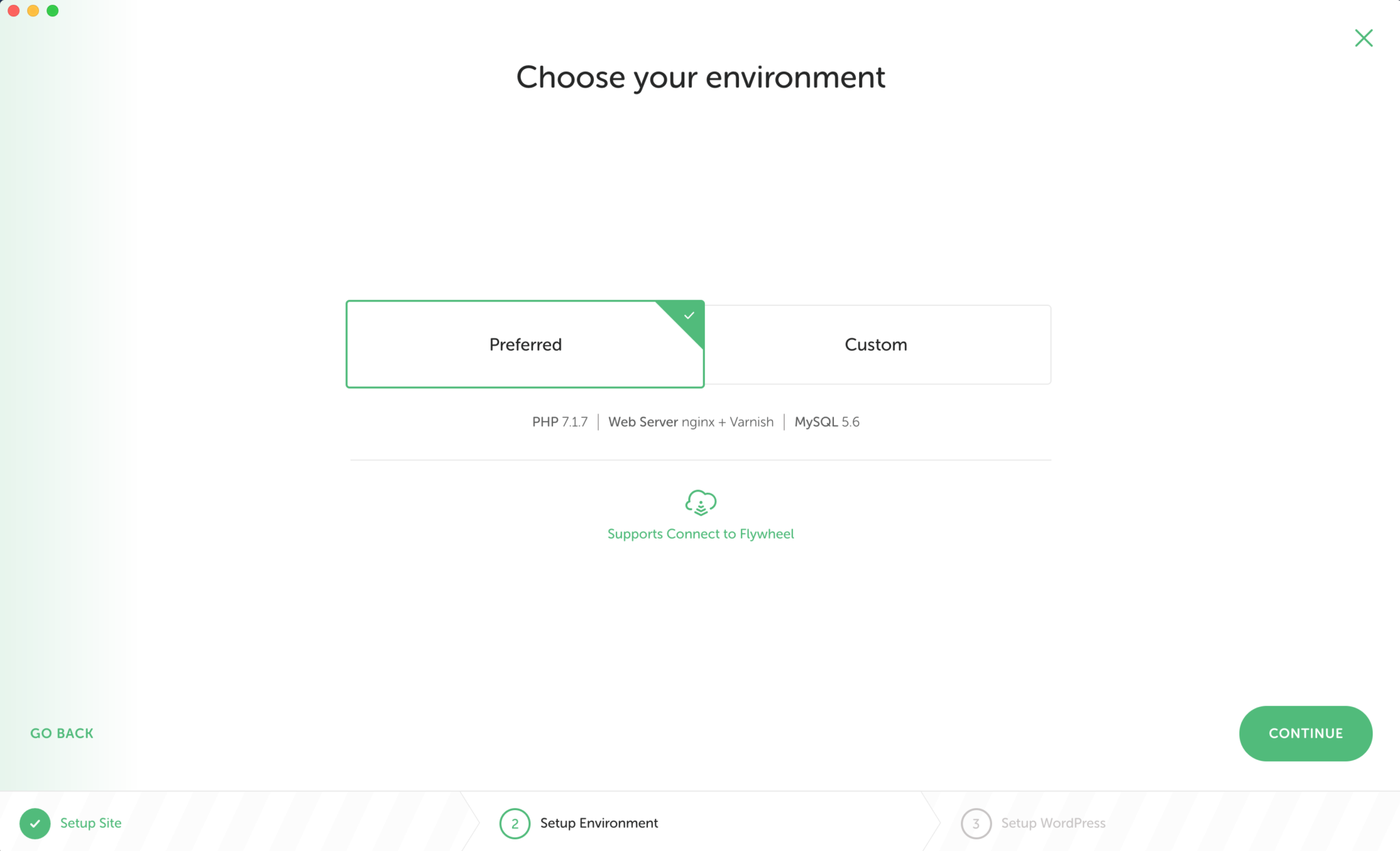 Local by FlyWheel: Choose your environment