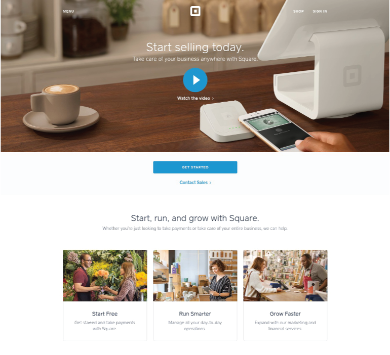 Square's High Converting Landing Page 