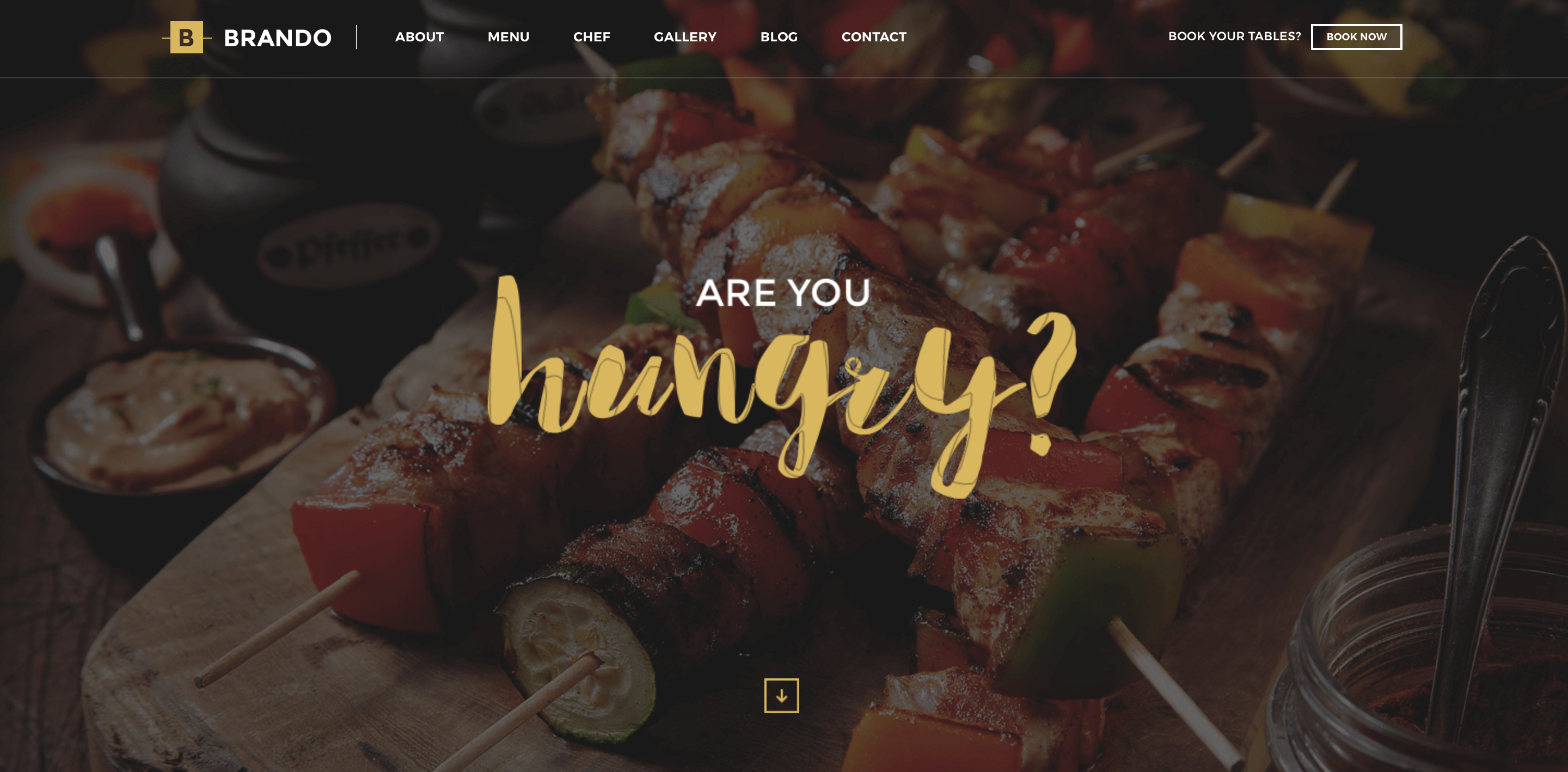 Brando Theme Restaurant Website Design
