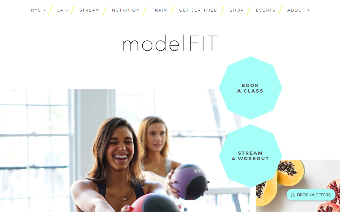 modelfit modelFIT website homepage - 10 best website designs for gyms