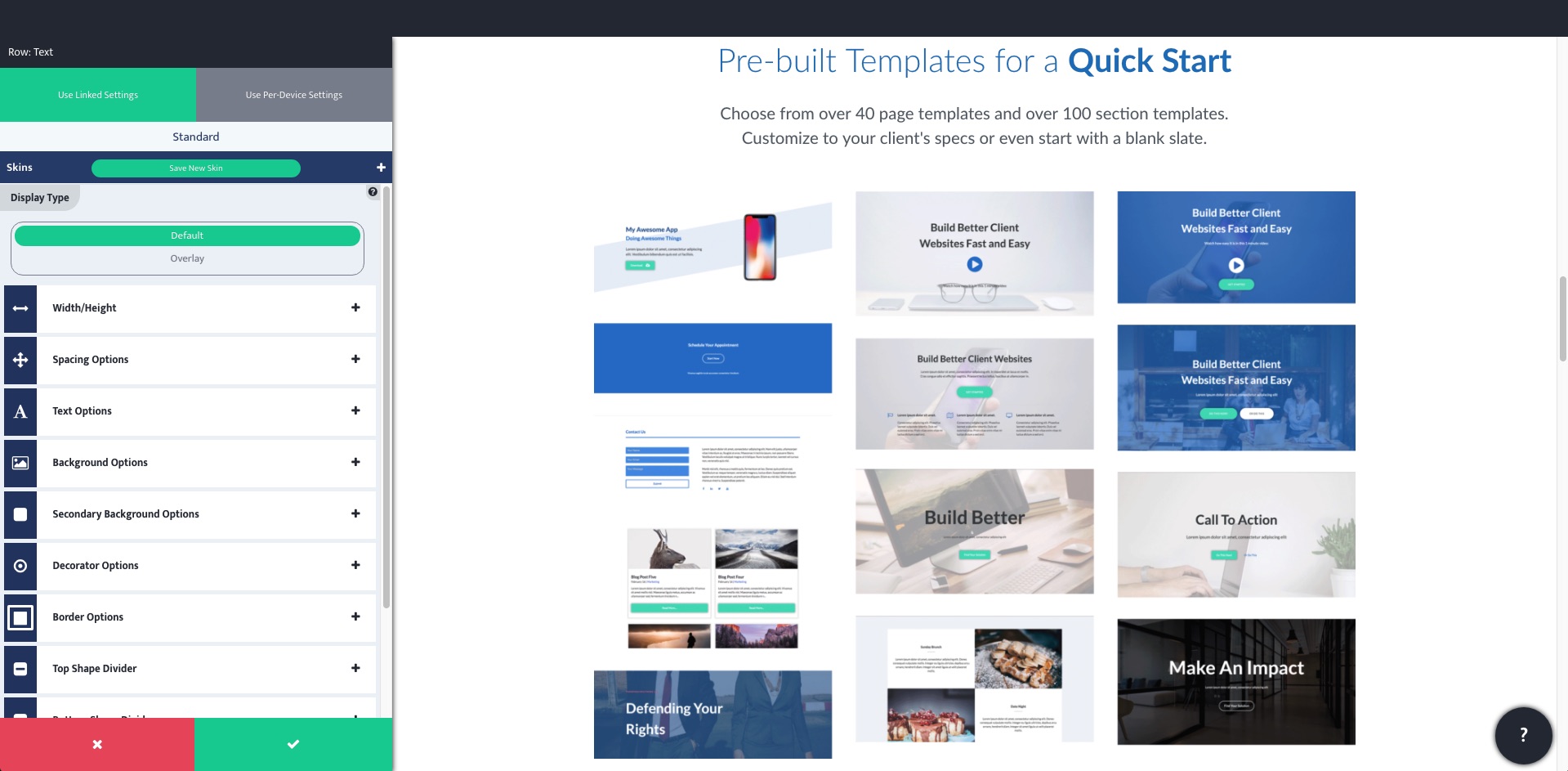 Offsprout Interface Offsprout Page Builder Interface