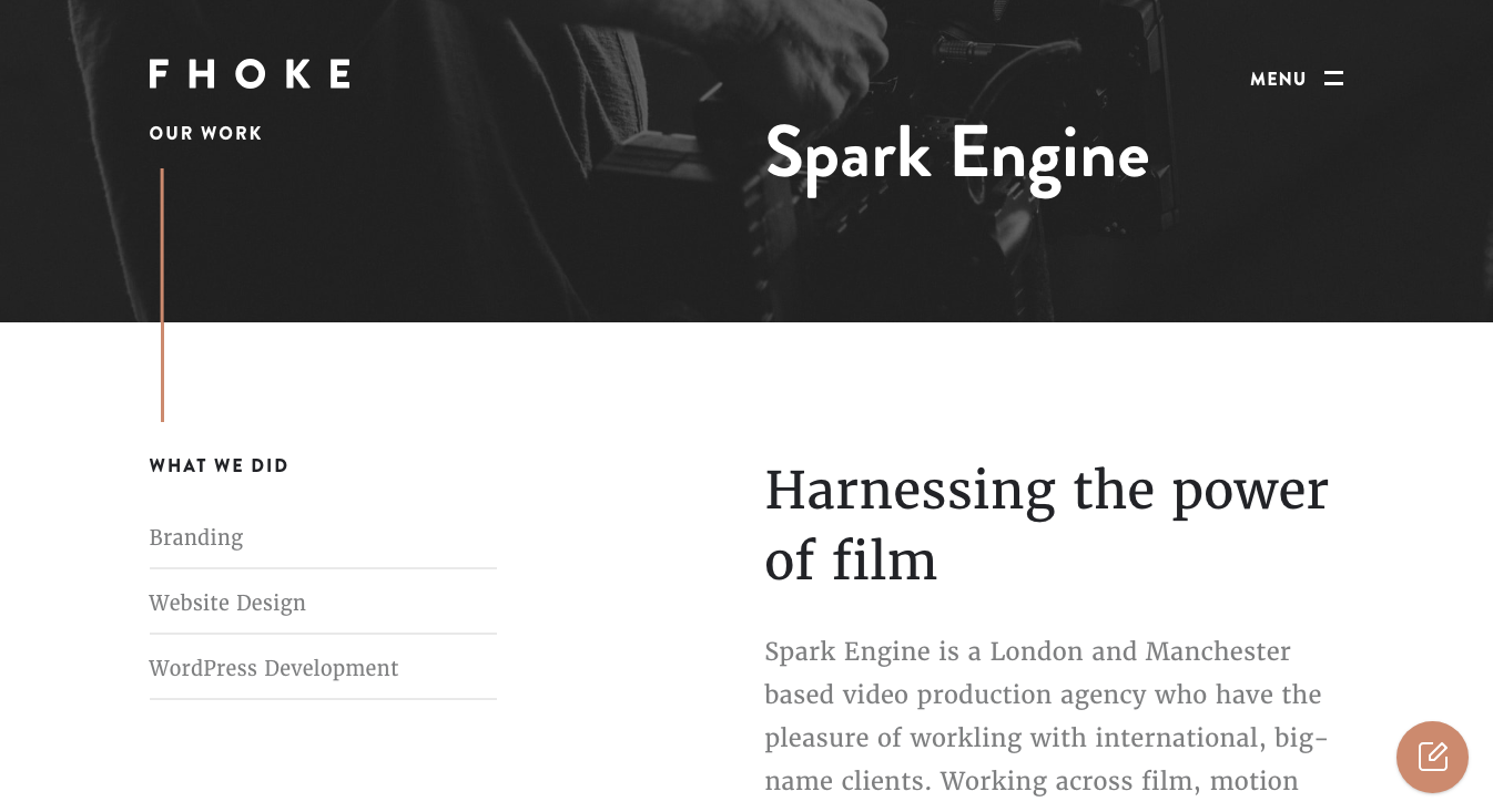 Fhoke portfolio Fhoke website design agency portfolio - one of the best website design agency websites