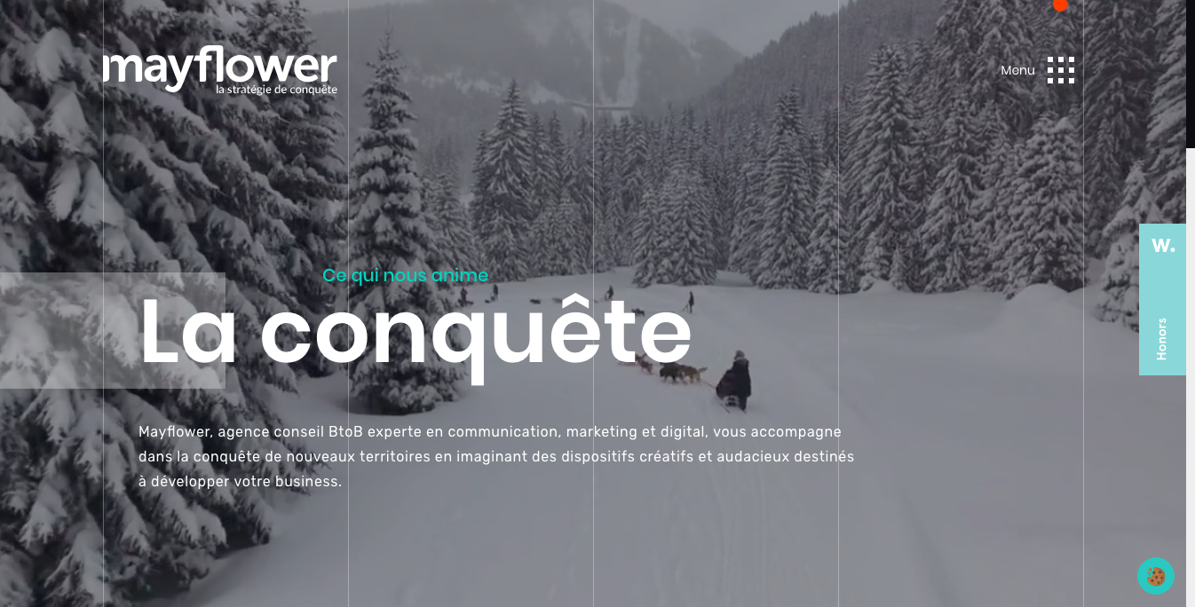 Mayflower Homepage Mayflower website design agency homepage - one of the best website design agency websites