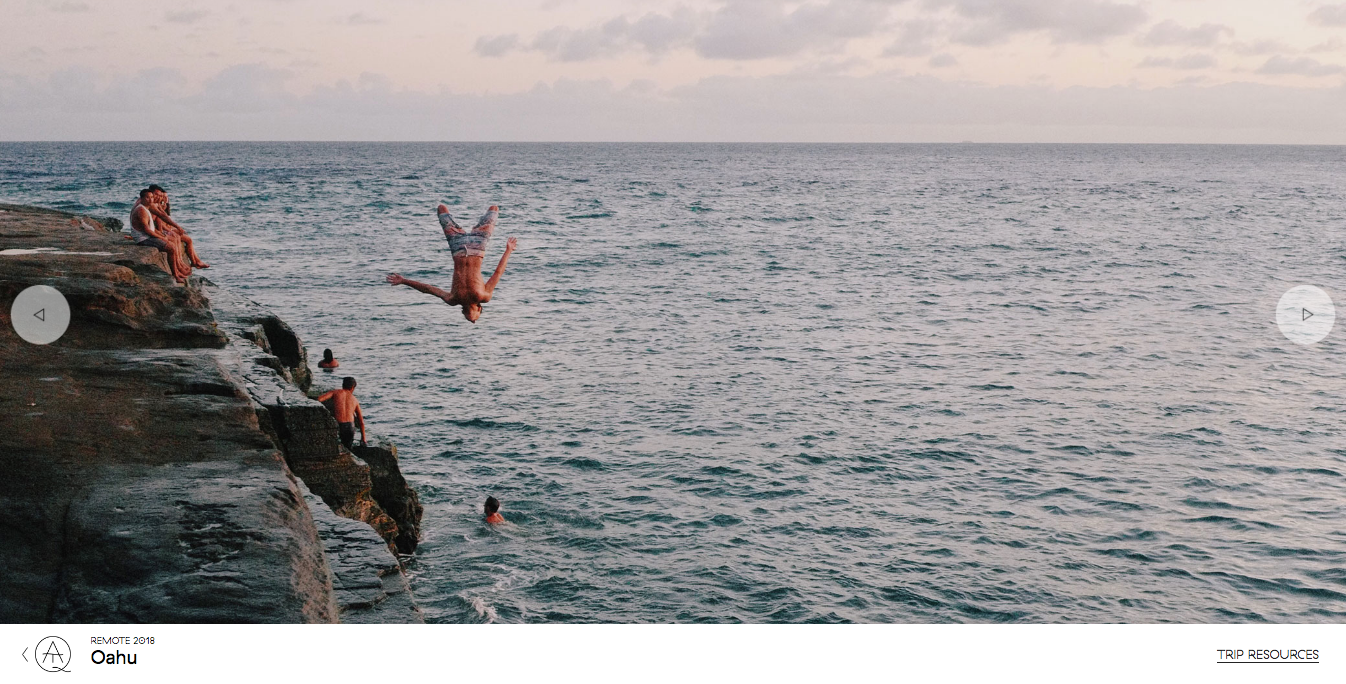 Blog post page from tiny atlas quarterly, showing off the image slider, as featured in the best travel blog website designs