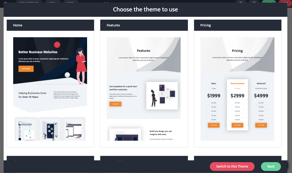 Offsprout template theme pages
