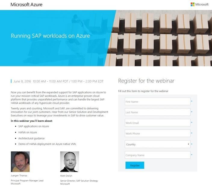 webinar landing page example